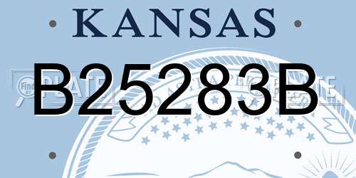 B25283B Kansas License Plate