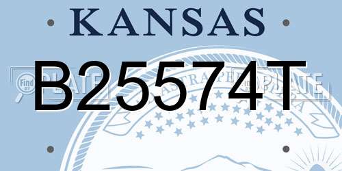 B25574T Kansas License Plate