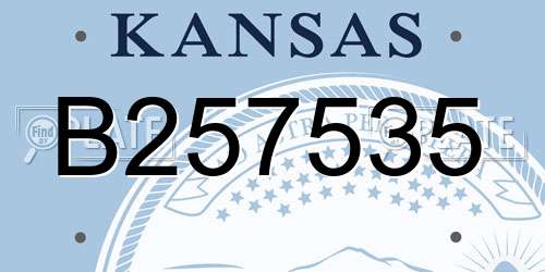 B257535 Kansas License Plate