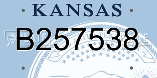 B257538 Kansas License Plate