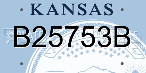B25753B Kansas License Plate