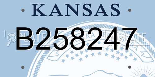 B258247 Kansas License Plate