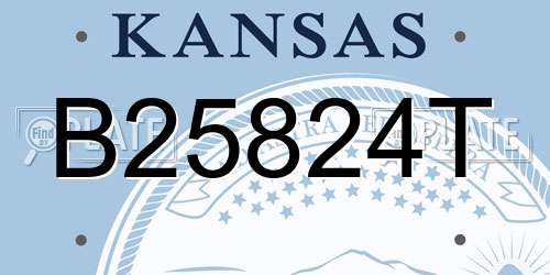B25824T Kansas License Plate