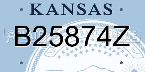 B25874Z Kansas License Plate
