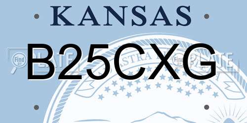 B25CXG Kansas License Plate