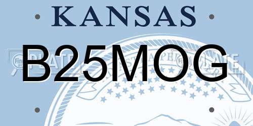 B25MOG Kansas License Plate