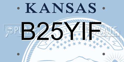 B25YIF Kansas License Plate