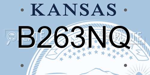 B263NQ Kansas License Plate
