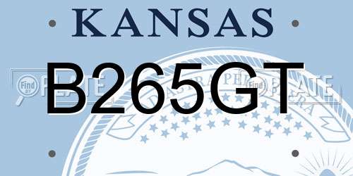 B265GT Kansas License Plate