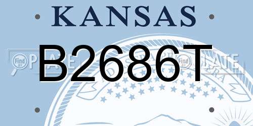 B2686T Kansas License Plate