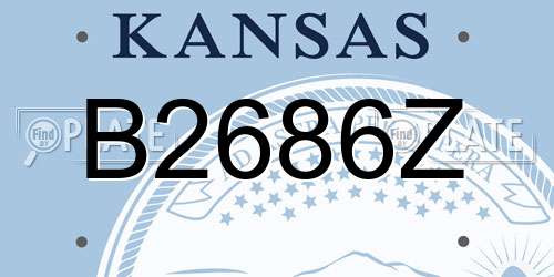 B2686Z Kansas License Plate