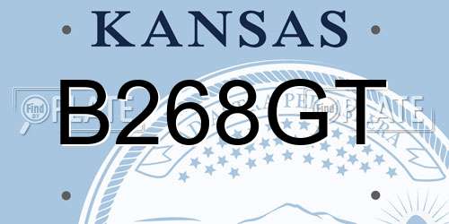 B268GT Kansas License Plate