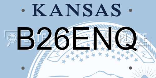 B26ENQ Kansas License Plate