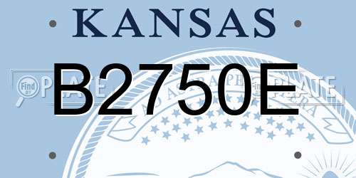 B2750E Kansas License Plate