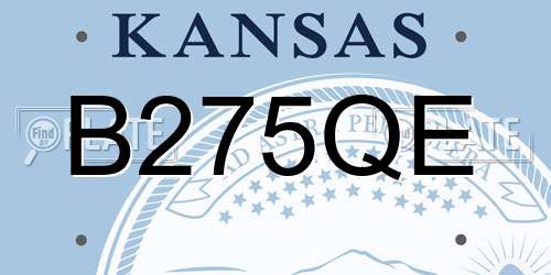B275QE Kansas License Plate