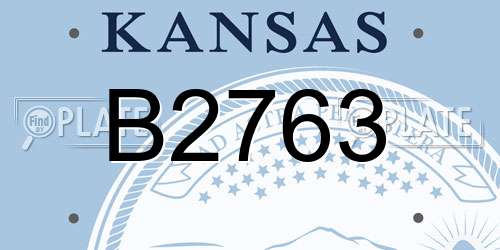 B2763 Kansas License Plate