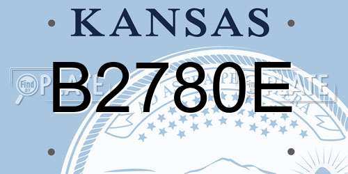 B2780E Kansas License Plate