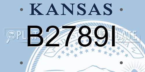 B2789I Kansas License Plate