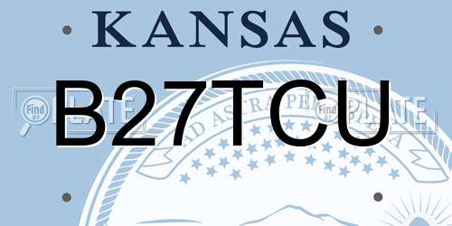 B27TCU Kansas License Plate