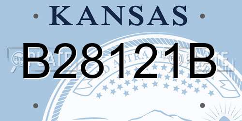 B28121B Kansas License Plate