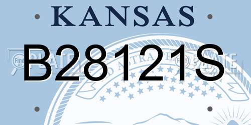 B28121S Kansas License Plate
