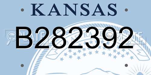 B282392 Kansas License Plate