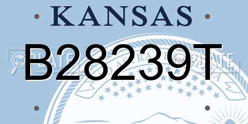 B28239T Kansas License Plate