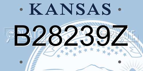 B28239Z Kansas License Plate