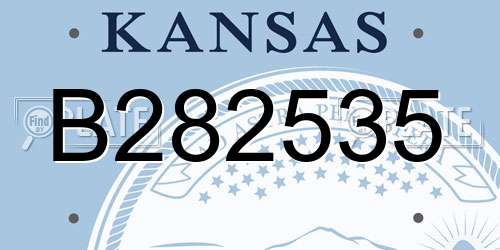 B282535 Kansas License Plate