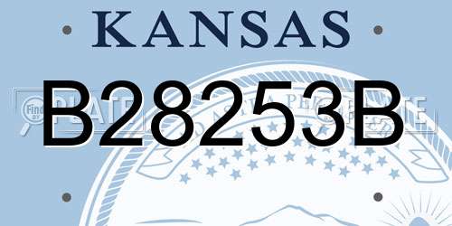 B28253B Kansas License Plate