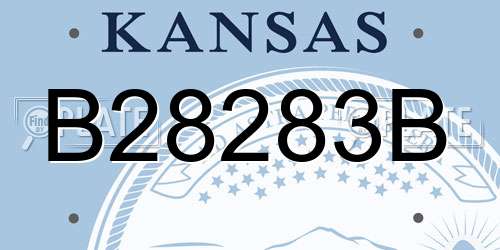 B28283B Kansas License Plate