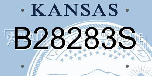B28283S Kansas License Plate