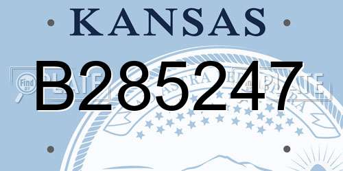 B285247 Kansas License Plate