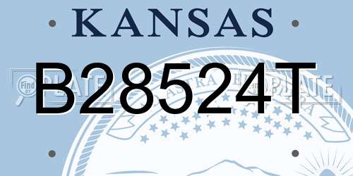 B28524T Kansas License Plate