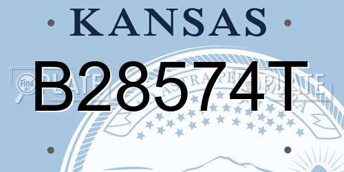 B28574T Kansas License Plate