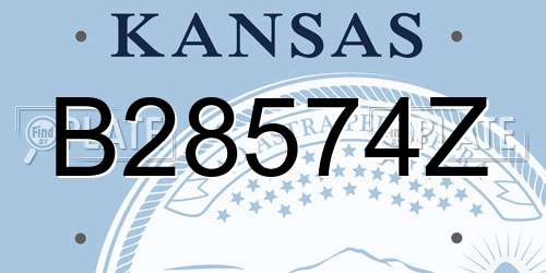 B28574Z Kansas License Plate