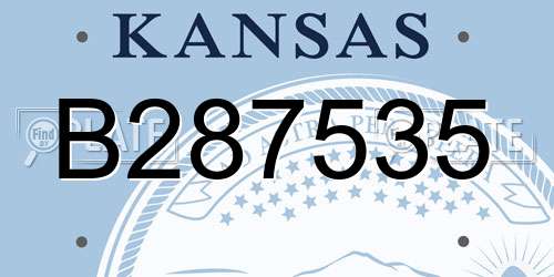 B287535 Kansas License Plate