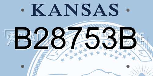 B28753B Kansas License Plate