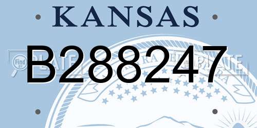 B288247 Kansas License Plate