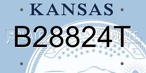B28824T Kansas License Plate