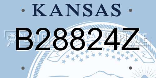 B28824Z Kansas License Plate