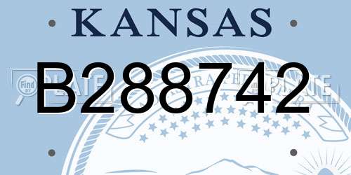 B288742 Kansas License Plate