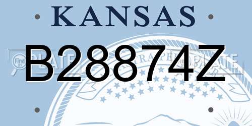 B28874Z Kansas License Plate