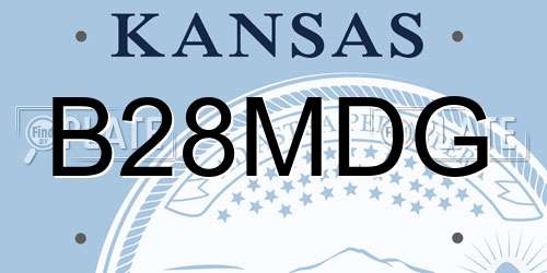 B28MDG Kansas License Plate