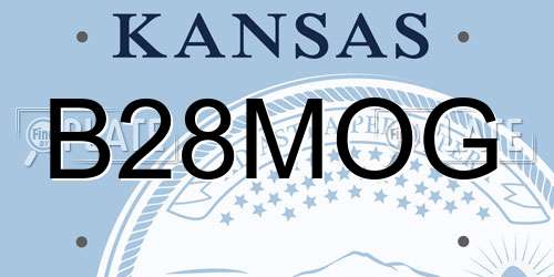 B28MOG Kansas License Plate
