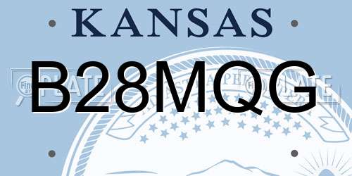B28MQG Kansas License Plate