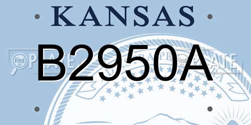 B2950A Kansas License Plate