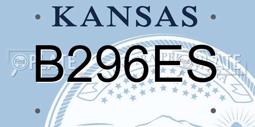 B296ES Kansas License Plate