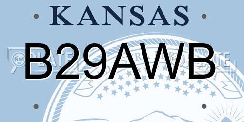 B29AWB Kansas License Plate