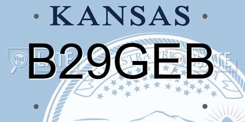 B29GEB Kansas License Plate
